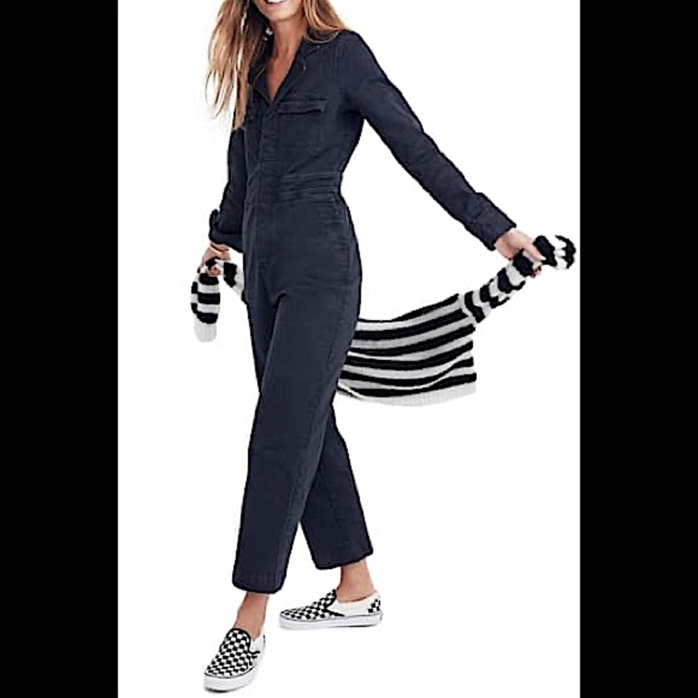 Madewell Garment Dyed Denim Slim Coverall Jumpsuit